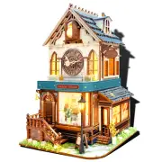 Cuckoo Cottage Clock Mechanical 3D Wooden Puzzles DIY Miniature Kit Book Nook