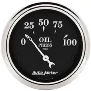 Autometer Old Tyme 2-1/16in Oil Pressure Gauge 0-100PSI Short Sweep Electric ...