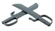 2pc SET 24" Machetes Rubber Handle Jungle Hunting Ninja Sword Polyproplyne