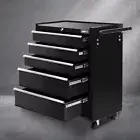 5 Drawer Tool Box Cabinet Chest Trolley Box Auto Garage Storage Toolbox Black