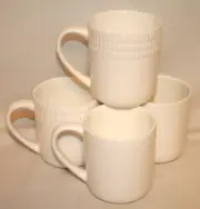 Mikasa Camila Bone China White Assorted 13 Oz. Coffee Tea Mugs Set of 4 New