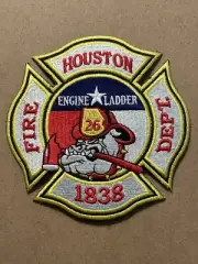 Houston Texas Fire Department Engine Ladder 26 Maltese Cross Firefighter Patch