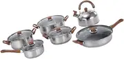 FELTECHELECTR 1 Set Stainless Steel Cookware Multifunctional Kitchen Pots Including Milk Pan Soup Pot and Frying Pan for Versatile Cooking and Quick Heating