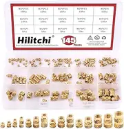 Hilitchi 145Pcs Brass Knurled Nuts Threaded Heat Embedment Nut for Printing 3D Printer and More Projects (Assortment Kit)
