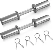 LAJIAOZ 16' Adjustable Olympic Dumbbell Handles(WEIGHT CAPACITY: 150LBS), Pair of Loadable Dumbbell Bars for 2' Olympic Weight Plates, with 4 Spring Collars for Home Gym Workout Strength Training Fitness