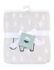 [The Peanutshell] Little Haven Applique Elephant Baby Blanket 101cm in Grey