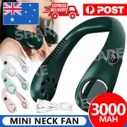 Rechargeable USB Neck Fan Neckband Leafless Cooling Cooler Dual Effect PortableA