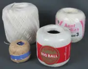 Four Skeins of Fine Gauge Crochet Thread-- Clark's Big Ball, Aunt Lydia's, etc.