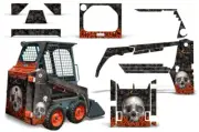 Graphics Kit Decal Wrap For Bobcat Skidsteer Mini Loader Skid Steer BONES ORANGE