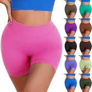 [Generic] Women's Gym Shorts Workout Butt Lifting Yoga Shorts High Waisted Seamless Booty Shorts Quick Dry Biker Shorts