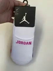 3 PAIRS AIR JORDAN GIRL'S NO-SHOW WHITE BLACK MAGENTA SOCK 9-11 SZ M (5Y-7Y) FSH
