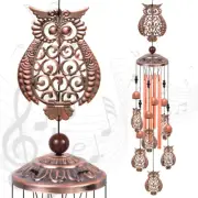 33"Large Owl Metal Wind Chimes Outdoor Garden 4 Tubes Bells Yard Home Decor Gift
