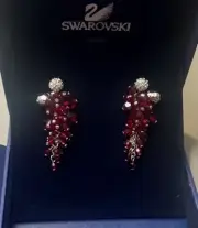 VTG Swarovski Diamanta Pave Studs & Siam Crystal Cluster Jacket Earrings *RARE*