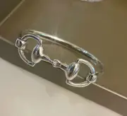 HORSE & WESTERN JEWELLERY JEWELRY STERLING SILVER PLATED SNAFFLE BIT BANGLE