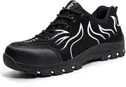 [MNSSRN-MM] Smash-Proof and Puncture-Proof Work Shoes, Summer Fashion Comfortable Breathable Pressure-Proof Safety Shoes, Simple and Versatile Men's Sports Shoes,Black,43