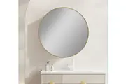 GOLD FRAMED ROUND CARYSIL MIRRORS 800MM