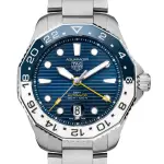 【TAG HEUER 豪雅】AQUARACER GMT藍白機械款X43MM(WBP2010.BA0632)