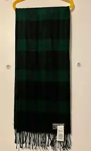 Geoffrey Beene Cashme, 100% Acrylic Plaid Unisex Scarf, Made In Italy W/tag.