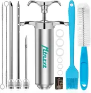 Marinade Injector Syringe and Brushes Set, Meat Injector Syringe with 3