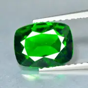 1.40Ct Cushion _ Premium Luster Unheated Chrome Diopside Gemstone, Russia