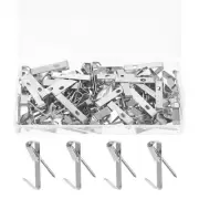 100 Pcs Picture Hangers, 50lb Picture Hooks(50 Hangers + 50 Nails), Silver