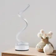 Classic Sprial LED Table Lamp, White Bedside Lamps for Nightstand, Small Tabl...