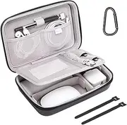 MOSISO Electronic Organizer Travel Case Compatible with MacBook Power Adapter, Compatible with Magic Mouse & Pencil, SD Card, USB Flash Disk with 4 Modular Insert & 2 Cable Tie & Snap Hook, Black