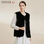 JESSICA RED - 高雅百搭舒適仿毛皮草馬甲背心825Z92（黑）