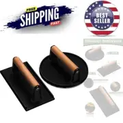 Heavy-Duty Cast Iron Grill Press 7" Round & Rectangular for Bacon Steak