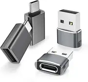 Elebase 4Pack USB to USB C Adapter&Type C Male to 3.0 Female Charger,Thunderbolt 4 to Type A OTG Converter for iPhone 16 15 14 13 MacBook Pro Apple Watch Ultra iWatch 8 9 Samsung Galaxy S24 S23 S22