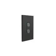 Clipsal Iconic Styl Cover Frame, 2 Switches, Vertical, Silver Shadow - S3042C-SH