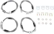 Gearwell Brake Lines, Stainless Steel Brake Cable Kit, Compatible with Wrangler JK JKU 2007-2018, Extended Brake Hose Set, 4PCS Front Rear Line Replacement