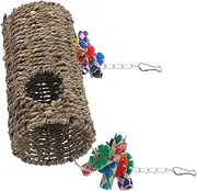 GREENADSCAPE 1 Set Hanging Bird Perch Stand for Parakeets and Parrots Durable Climbing Bird Stand with Decorative Design and Play Areas