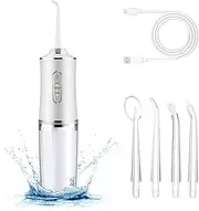 Kayuneed Oral Irrigator, Wireless Electric Tooth Cleaner, Rechargeable Water Flosser, 3 Modes & 4 Nozzles, IPX7 Waterproof Interdental Cleaner, Oral Irrigator, Test Winner for Removes Food Leftovers