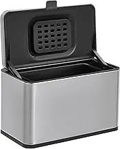 LAND·VOI Indoor Compost Bin 0.8 Gallon / 3 Liter, includes Charcoal Filter, Compost Container with Detachable Inner Bucket, for Kitchen, Cupboard, Countertop, Brushed Stainless Steel