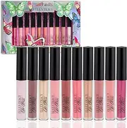 Enchante Ellen Tracy 10 Pc Lip Gloss Collection, Shimmery Lip Glosses for Women and Girls, Long Lasting Lip Gloss Set with Rich Varied Colors, Great Holiday and Birthday Gift