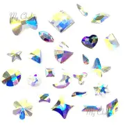 Swarovski Flatbacks No-Hotfix Rhinestones CRYSTAL AB (001 AB) "Pick Your Shape"