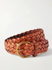 [Polo Ralph Lauren] Polo Ralph Lauren - Braided Leather Belt - Light brown - small small Brown