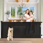 Baby Gate Extra Wide 65" Space Saving Retractable Mesh Gates for or Pets Mova...