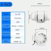 4inch 220VFans Home Silent Inline Pipe Duct Fan Bathroom Extractor
