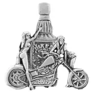 Bikes, Booze,Babes Whisky Pin PEWTER MC BIKER PIN
