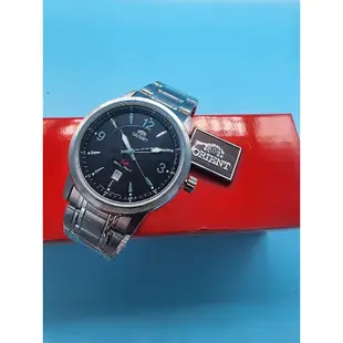 日本品牌ORIENT東方霸王錶 黑色紳士上班族鋼錶 日本原裝機芯 不鏽鋼錶殼 不鏽鋼錶帶