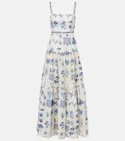 [Agua by Agua Bendita] Agua by Agua Bendita Lima printed linen maxi dress UK 6 white