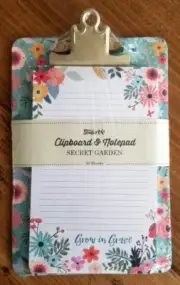 Studio Oh! Clipboard & Notepad Set Secret Garden grow in Grace Floral New 2017
