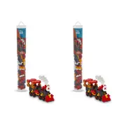 2x 100pc Plus-Plus Tube Train Build Puzzle Motor Skills Kids/Toddler Fun Toy 5y+