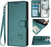Cover Compatible with Samsung Galaxy A25 5G,Compatible with Samsung Galaxy A25 5G Magnetic Clasp Wallet Flip Stand Card Slot Green