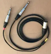 1'FT-20FT Mogami Y cable Neutrik Plugs XLR-Male to Dual 6.3mm 1/4 L-R audio Mic