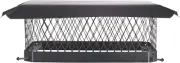 Bolt-On Chimney Cap – Black Galvanized Steel Flue Cover, 13" x 18" Vent Guard