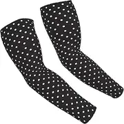 [FSCEV] White Dot Pattern Sun Protection Arm Sleeves Outdoor Essentials Cooling Compression Golf Hiking Cycling