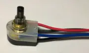 New On/Off Lighted Push Canopy Switch w/ Brass Nut, 6" Wire Leads, 3/8" Shank